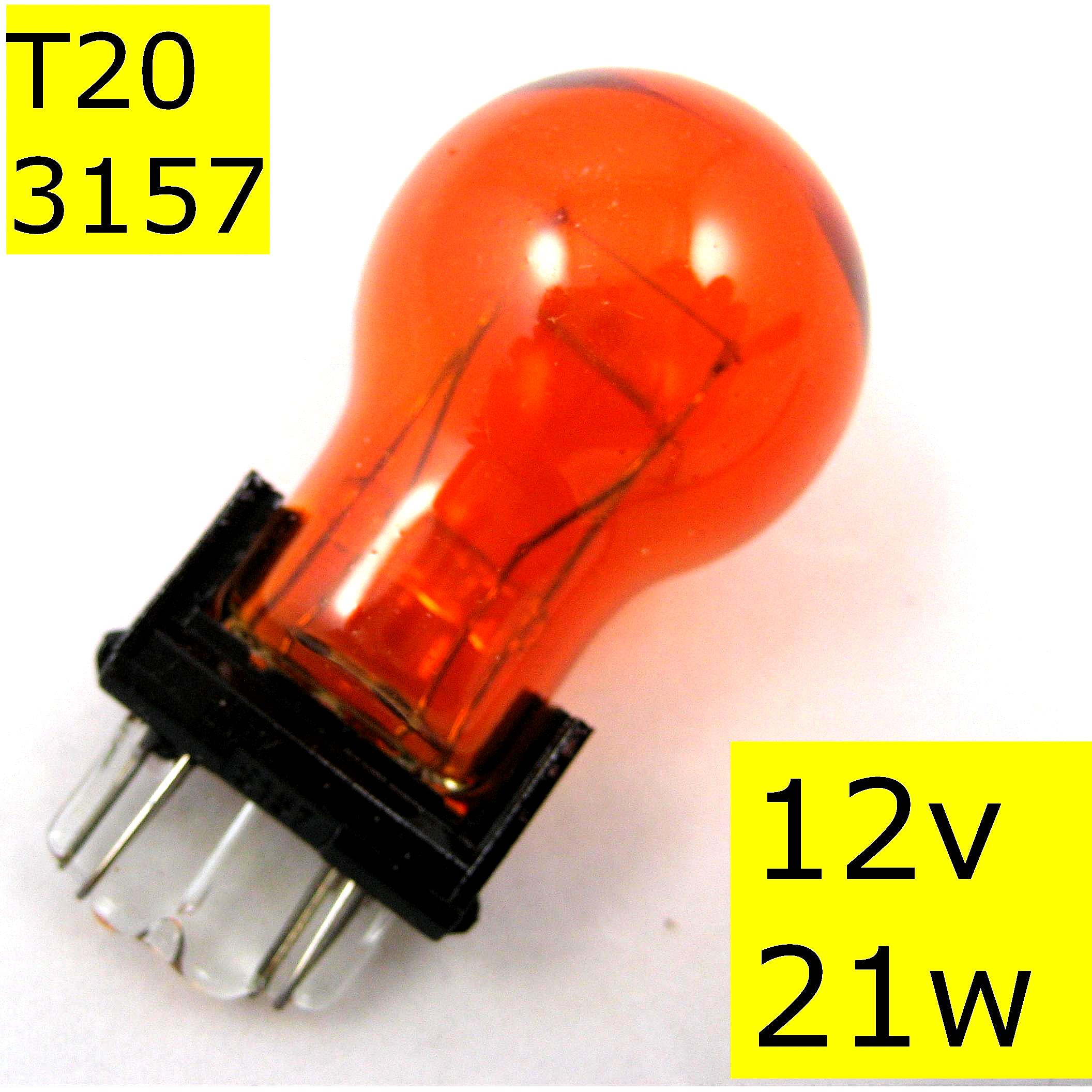 Bulb Amber T20 21W orange indicator 3156 3157 12v lamp car auto wedge